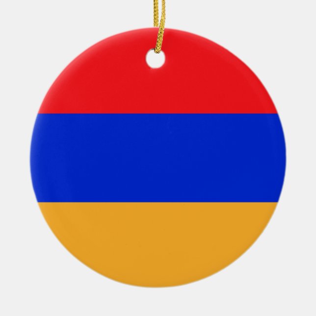 Armenien flagga julgransprydnad keramik (Framsidan)