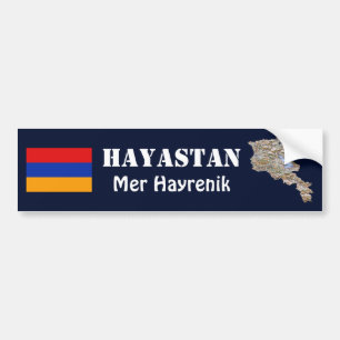 Armenien flagga + Kartabildekal Bildekal