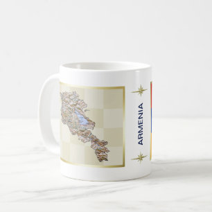 Armenien flagga + Kartamugg Kaffemugg