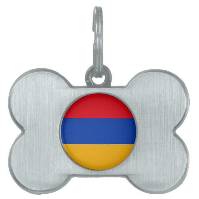 Armenien flagga namnbricka husdjur (Framsidan)