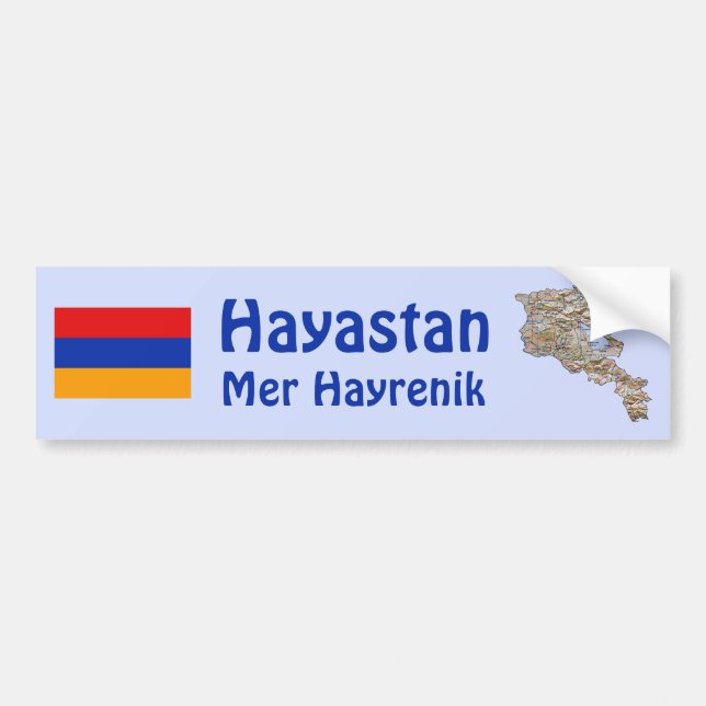 Armenien flagga och kartabildekal bildekal (Framsidan)