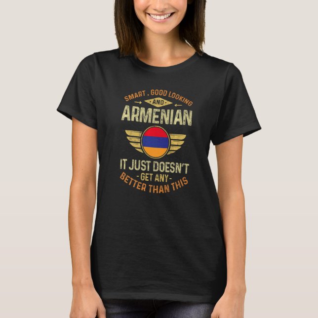 Armenien Flagga Proud Armenians Manar & Women T Shirt (Framsida)