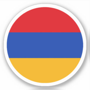 Armenien Flagga Rund Klistermärke Klistermärken