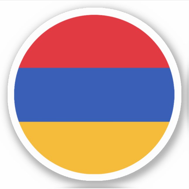 Armenien Flagga Rund Klistermärke Klistermärken (Framsida)