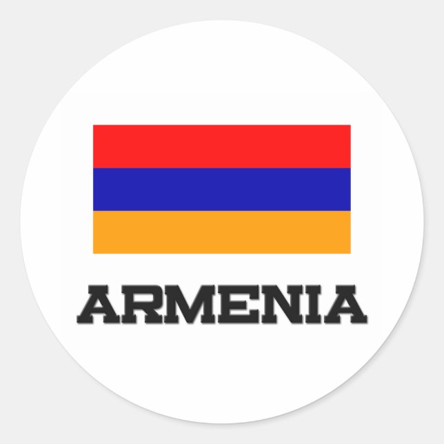 Armenien Flagga Runt Klistermärke (Framsida)
