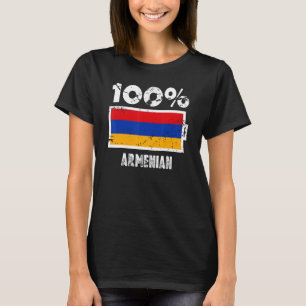 Armenien Flagga Support 100 Armeniskt batteri T Shirt