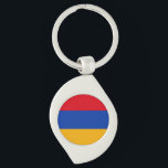 Armenien Flagga Swirl Silverfärgad Nyckelring<br><div class="desc">Armenien Flagga</div>