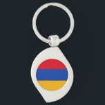 Armenien Flagga Swirl Silverfärgad Nyckelring<br><div class="desc">Armenien Flagga</div>