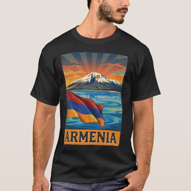 Armenien Flagga T Shirt (Framsida)