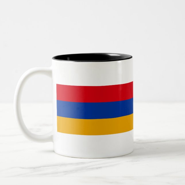 Armenien Flagga Två-Tonad Mugg (Vänster)