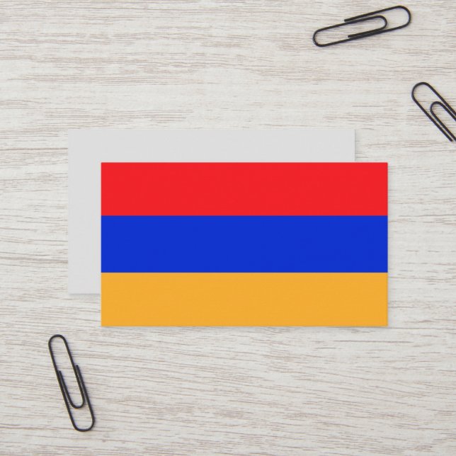 Armenien flagga visitkort (Fram/Back In Situ)