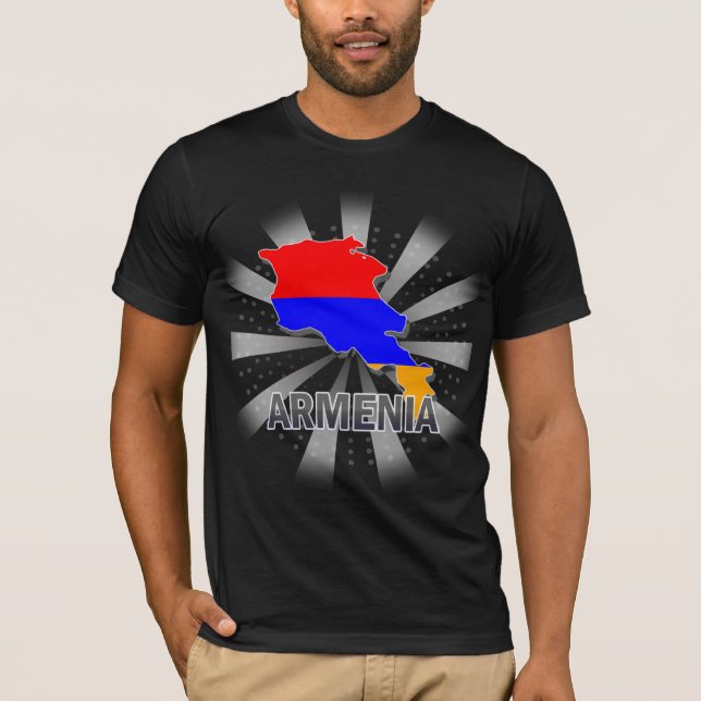 Armenien flaggakarta 2,0 tee (Framsida)