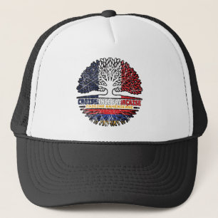 Armenien Fransk Frankrike Träd Roots Flagga Keps