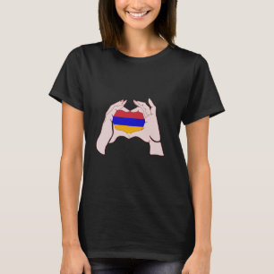 Armenien Hand undertecknar Kärlek Armeniens Flagga T Shirt