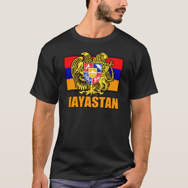 Armenien Hayastan vapensköld T-shirt (Framsida)