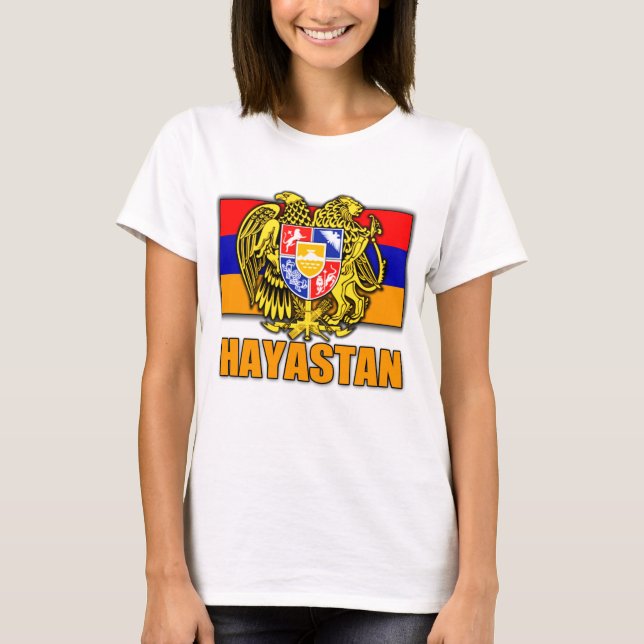 Armenien Hayastan vapensköld Tee Shirt (Framsida)