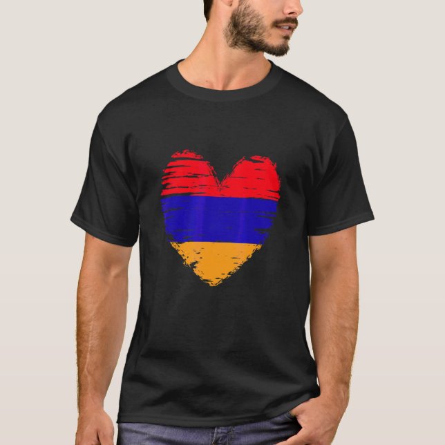 Armenien Heart Armenian Flagga Armenian Pride T Shirt (Framsida)