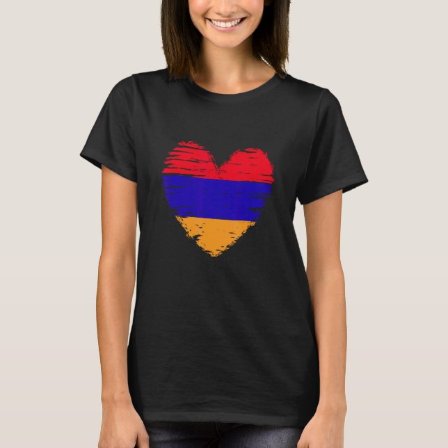 Armenien Heart Armenian Flagga Armenien Pride 1 T Shirt (Framsida)