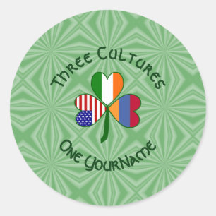 Armenien Irland USA Shamrock Flag Anpassa Runt Klistermärke