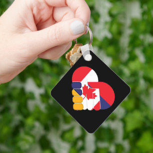 Armenien Kanada Flaggor Keychain Nyckelring
