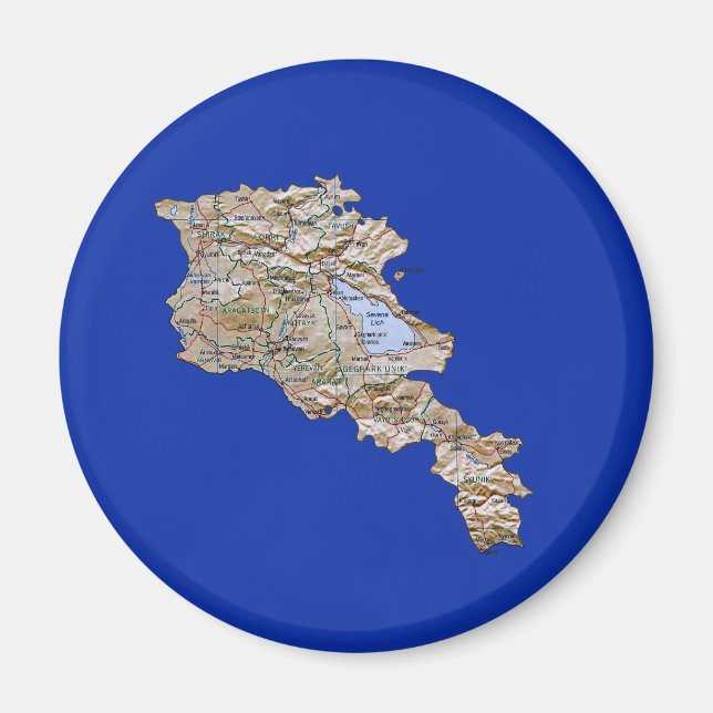 Armenien Karta Magnet (Framsidan)