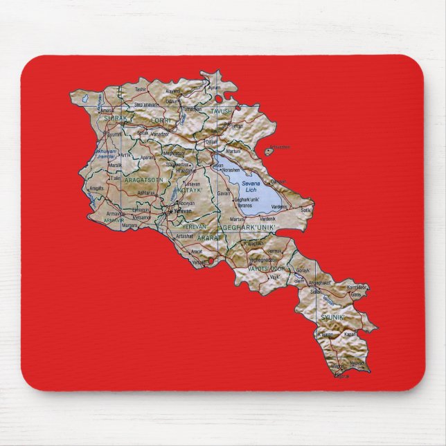 Armenien karta Mousepad Musmatta (Framsidan)