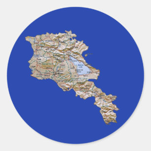 Armenien Kartdekal Runt Klistermärke