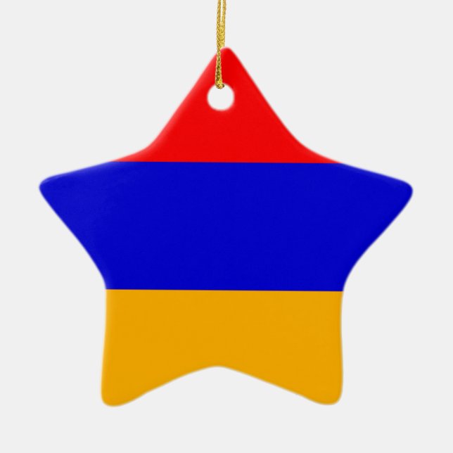 Armenien National Flagga Julgransprydnad Keramik (Framsidan)
