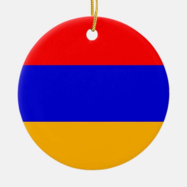 Armenien National Flagga Julgransprydnad Keramik (Framsidan)