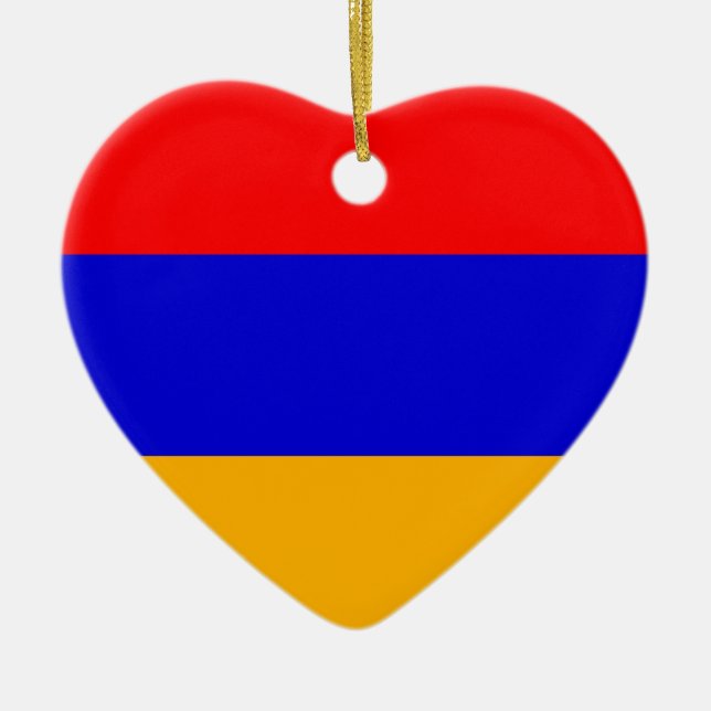 Armenien National Flagga Julgransprydnad Keramik (Framsidan)