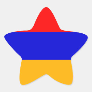Armenien National Flagga Stjärnformat Klistermärke