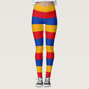Armenien National Flagga Vågrät Stripe Leggings