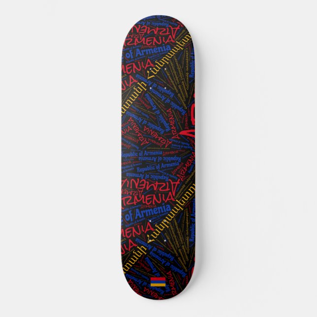 Armenien Nationell Stolthet Wordcloud Skateboard (Framsida)