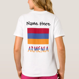 Armenien och Armenien Flagga med ditt namn T Shirt