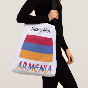 Armenien och armeniens flagga med ditt namn axelväska