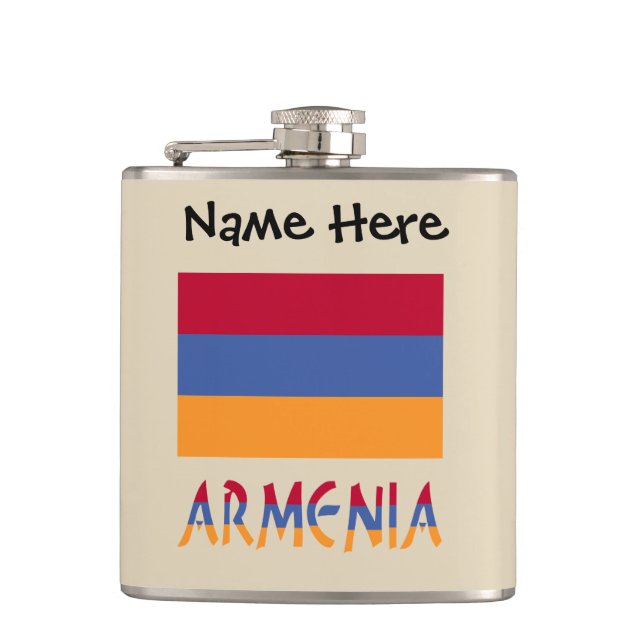 Armenien och Armeniens flagga Personlig  Fickplunta (Framsidan)