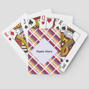 Armenien och armeniska Flagga med ditt namn Casinokort