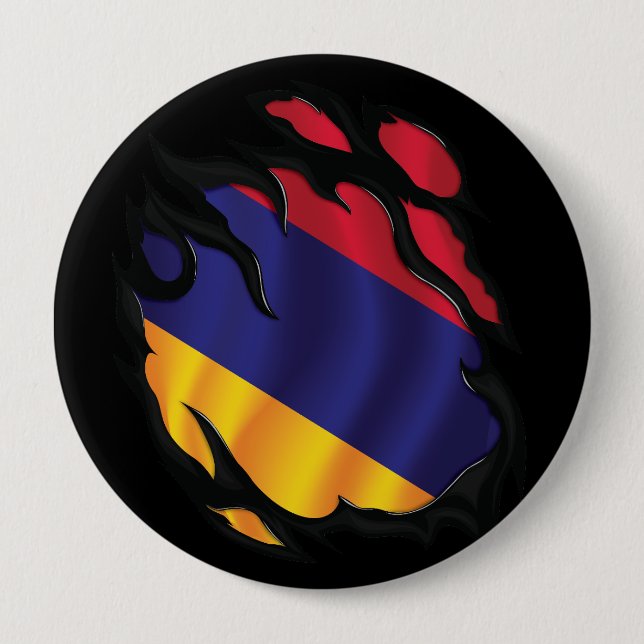 Armenien Ripping Flagga Knapp (Framsida)