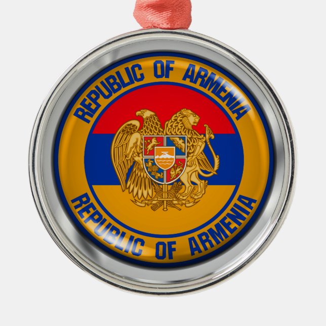 Armenien Round Emblem Julgransprydnad Metall (Framsidan)