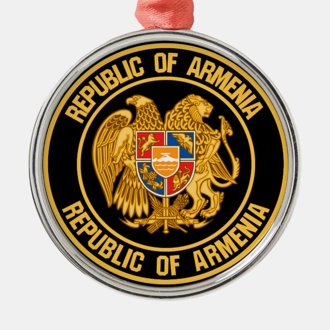 Armenien Round Emblem Julgransprydnad Metall (Framsidan)
