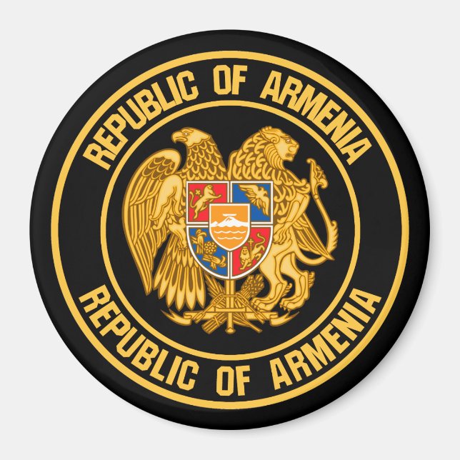 Armenien Round Emblem Magnet (Framsidan)