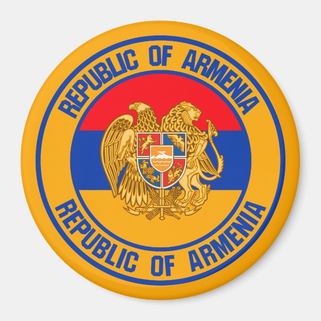 Armenien Round Emblem Magnet (Framsidan)