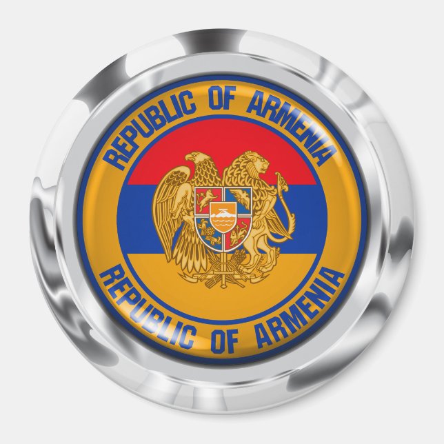 Armenien Round Emblem Magnet (Framsidan)