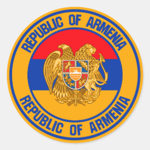 Armenien Round Emblem Runt Klistermärke