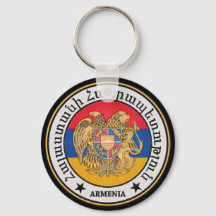 Armenien rundaEmblem Nyckelring