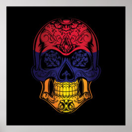 Armenien Skull och Ro Flagga Poster
