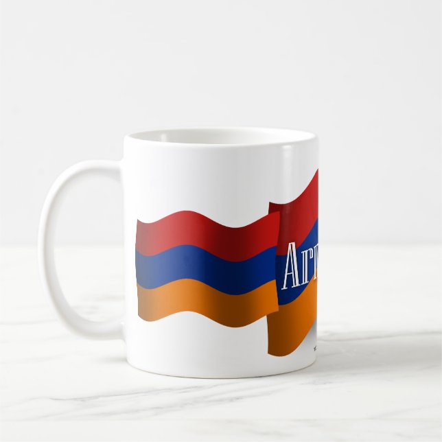 Armenien som vinkar flagga kaffemugg (Vänster)