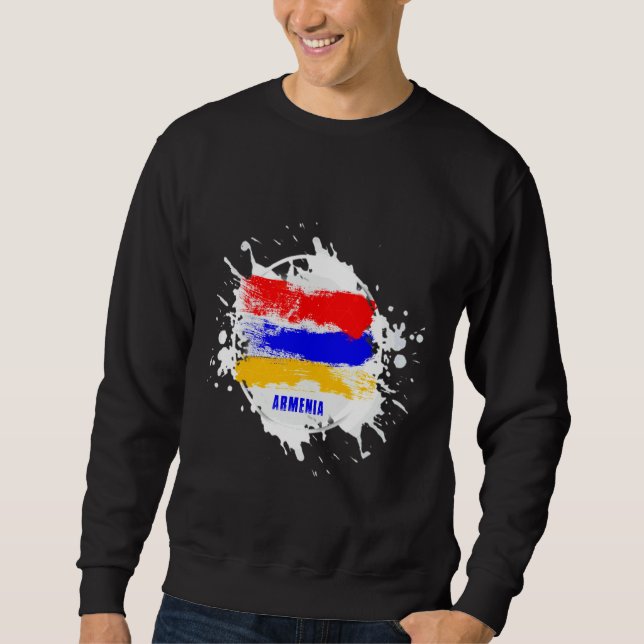 Armenien Splash Lång Ärmad Tröja (Framsida)