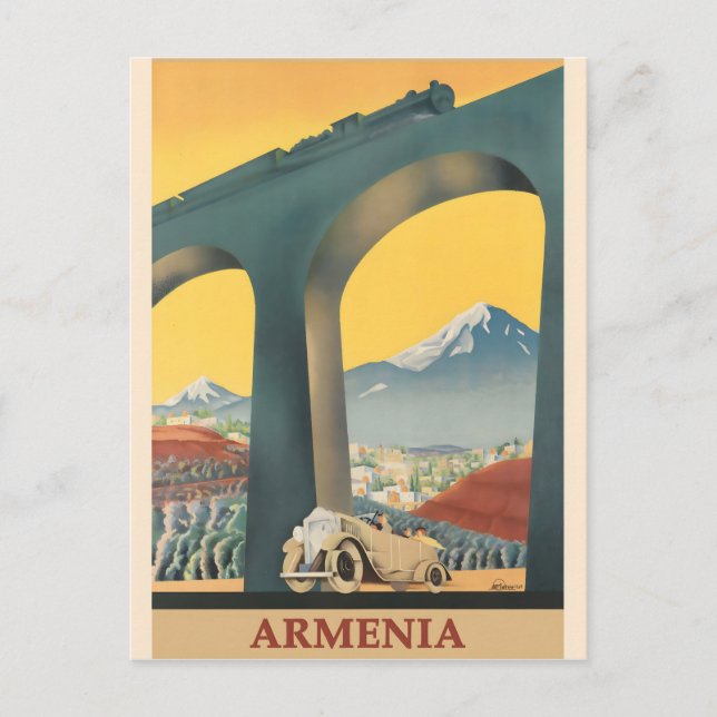 Armenien vintage affisch vykort (Framsida)