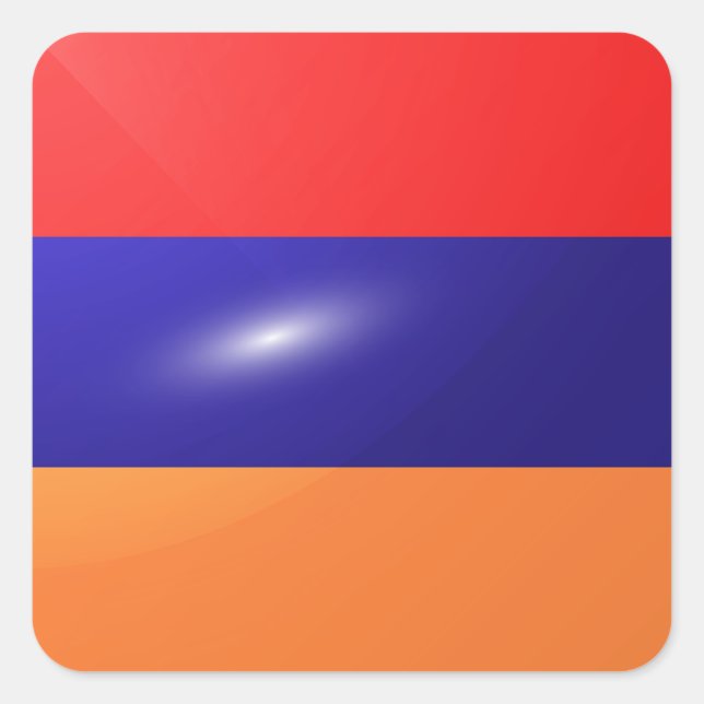 Armeniengul flagga fyrkantigt klistermärke (Framsida)